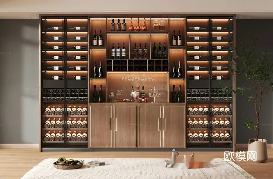 A Large Wine Cabinet 3D Model – 18395 – VRAY Render