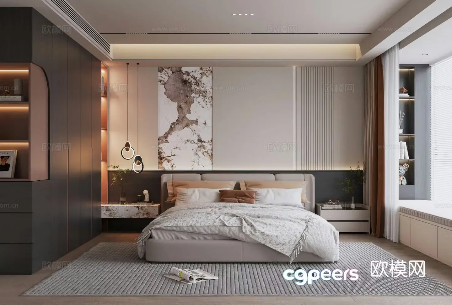 Italian style bedroom master bedroom 3d model