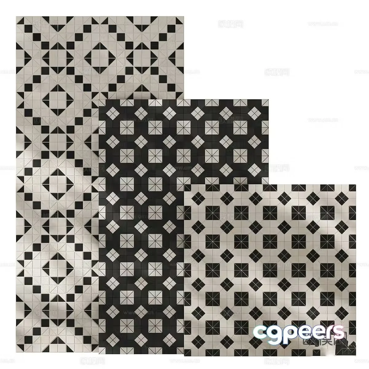 French mosaic tiles 3d model
