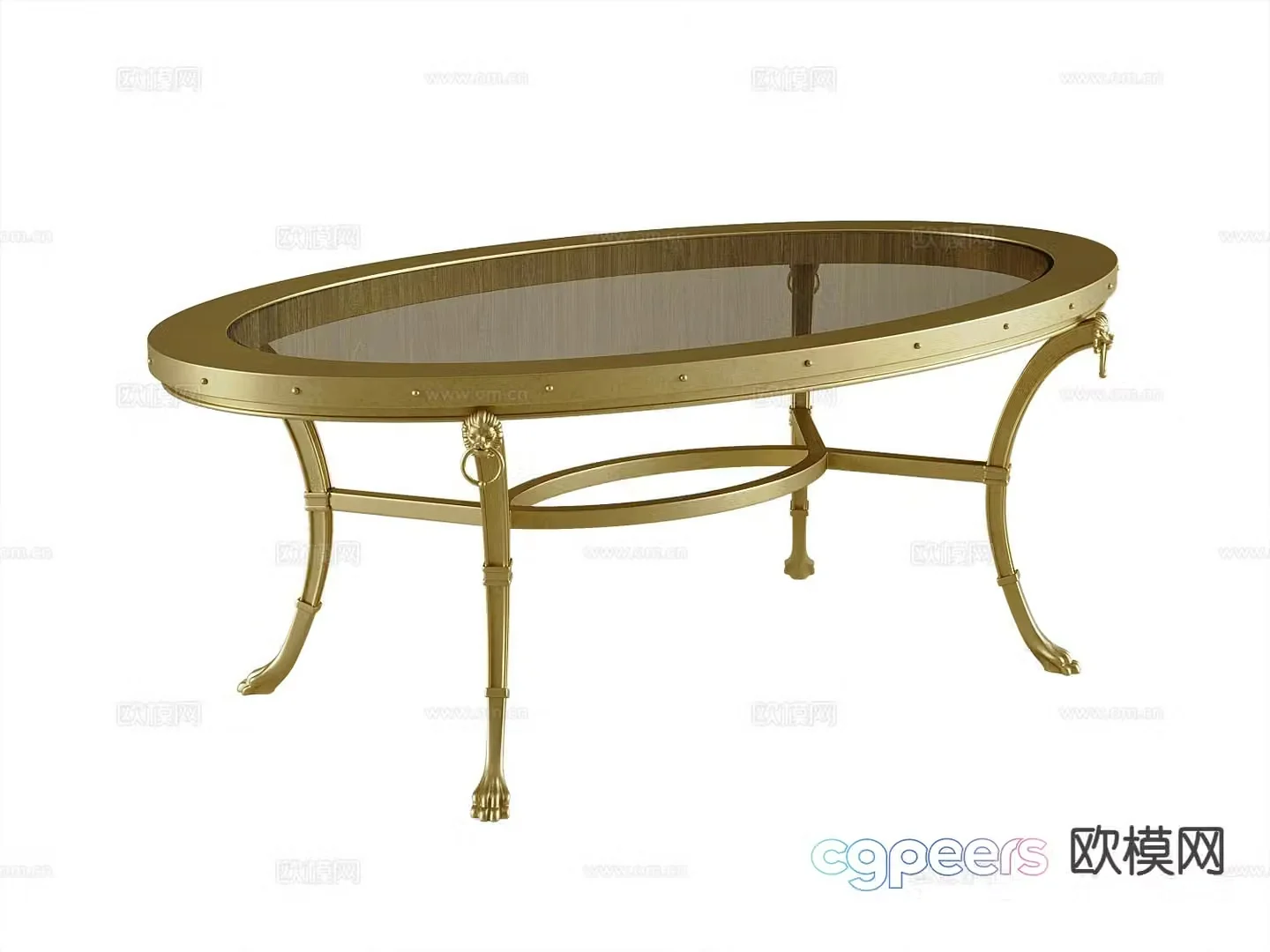 American coffee table glass coffee table 3d model