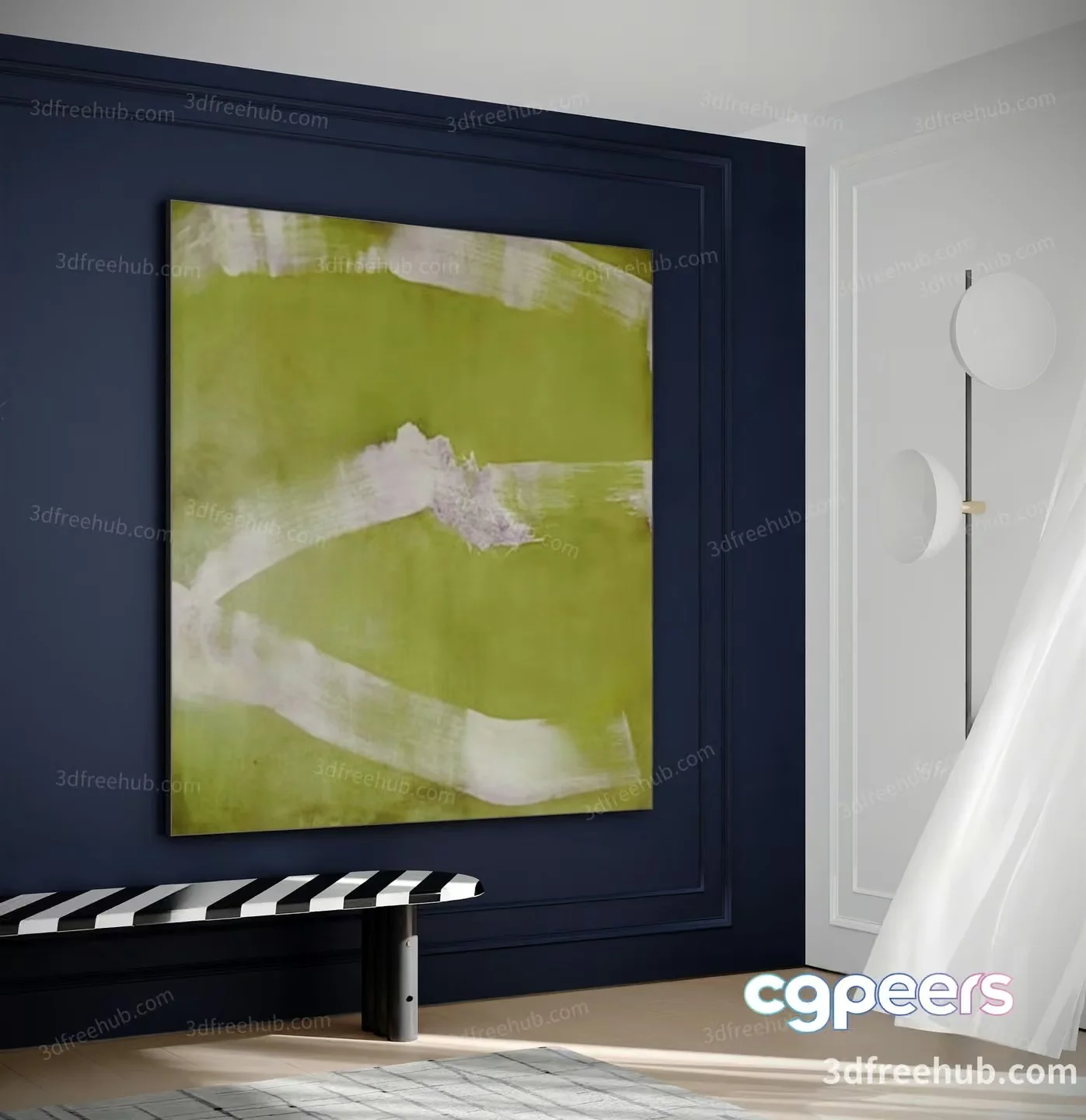 Modern Living Room 3D Model – 19887 – VRAY Render