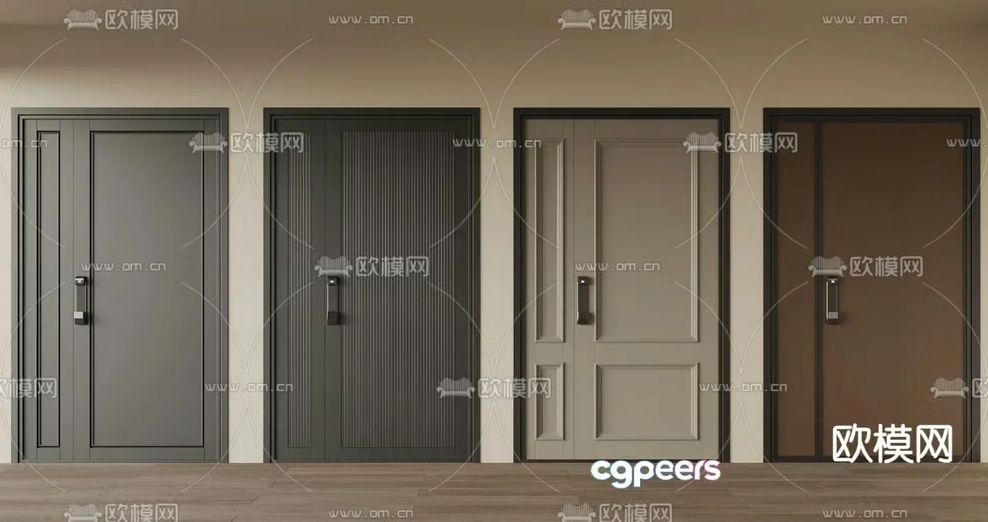 Entry door mother and child door security door 3d model