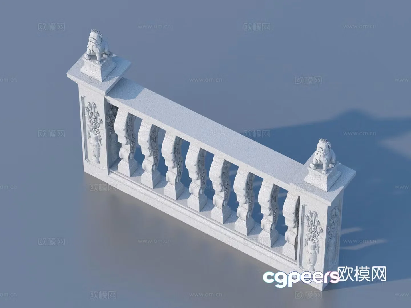 Fence Guardrail Railing 3d Model