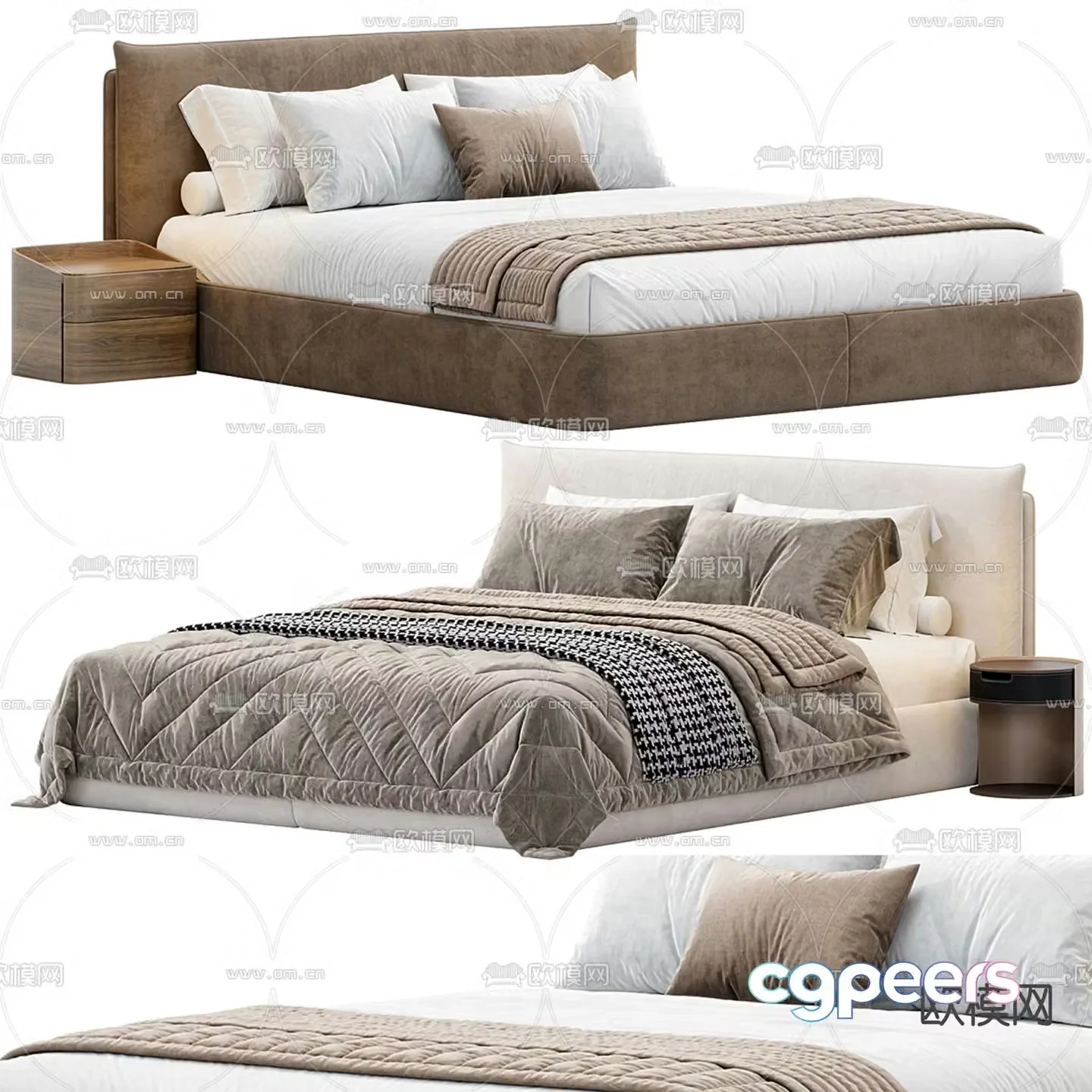 LOTUS Bed By Ogogo double bed 3d model