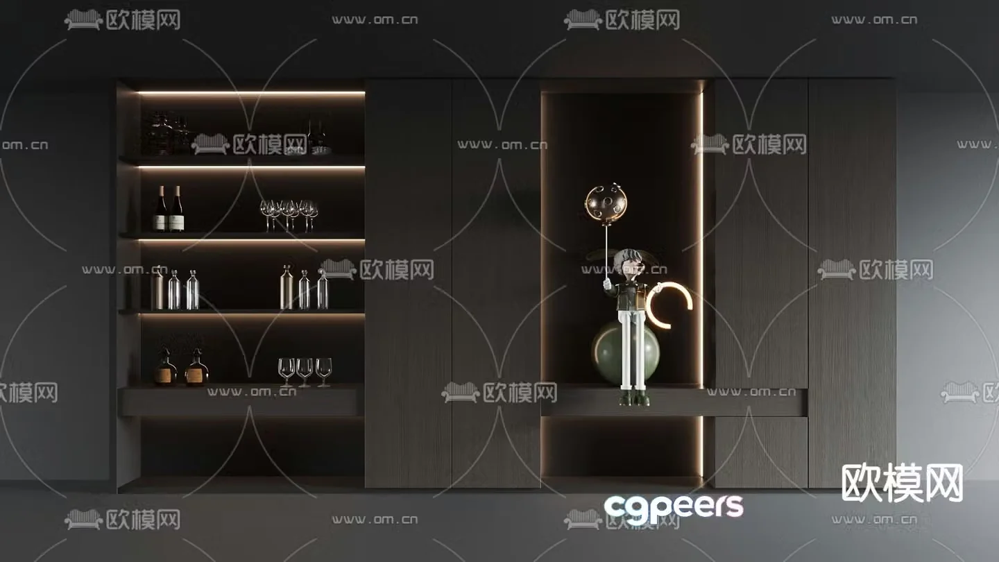 Modern decorative cabinet 3d model