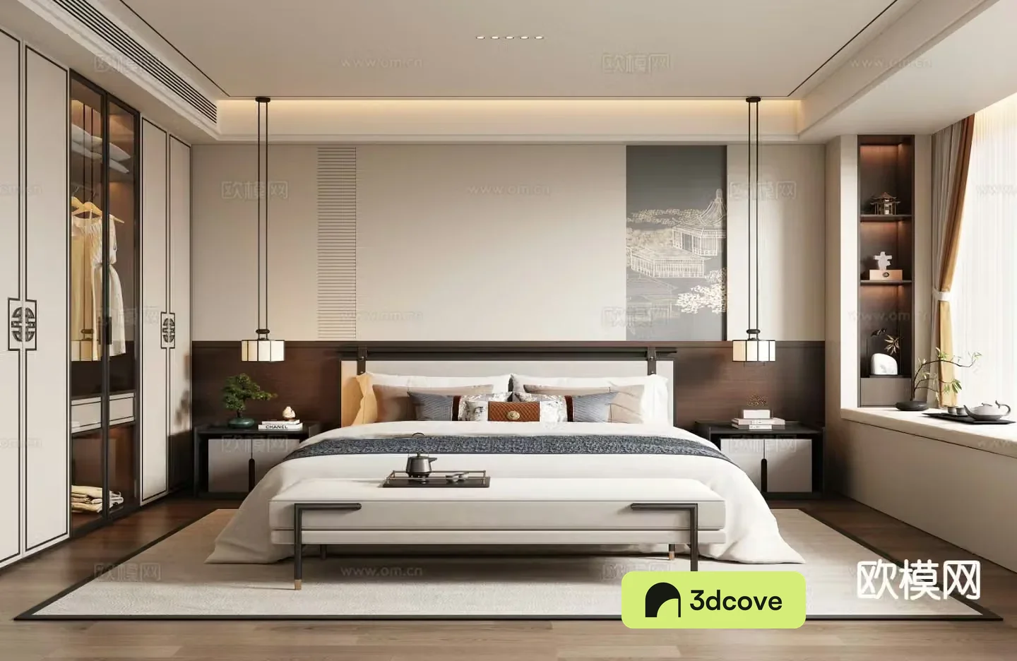 New Chinese style bedroom master bedroom