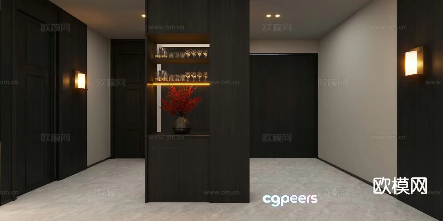 Italian wine cabinet 3D model