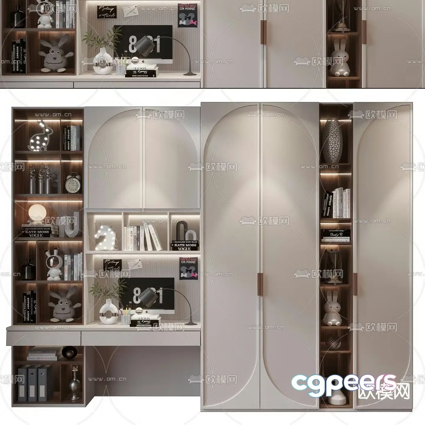 Children’s room wardrobe bookcase 3d model