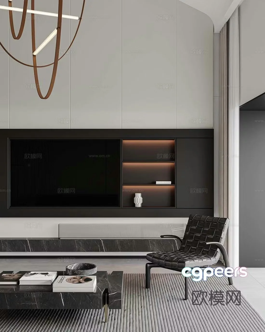 Modern background wall TV background 3d model