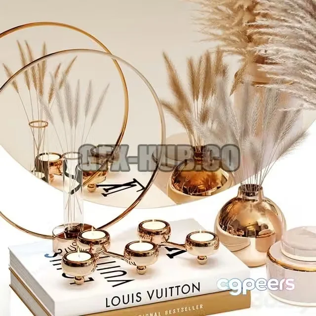 3ds Max Free – Decor set 24 with round mirror