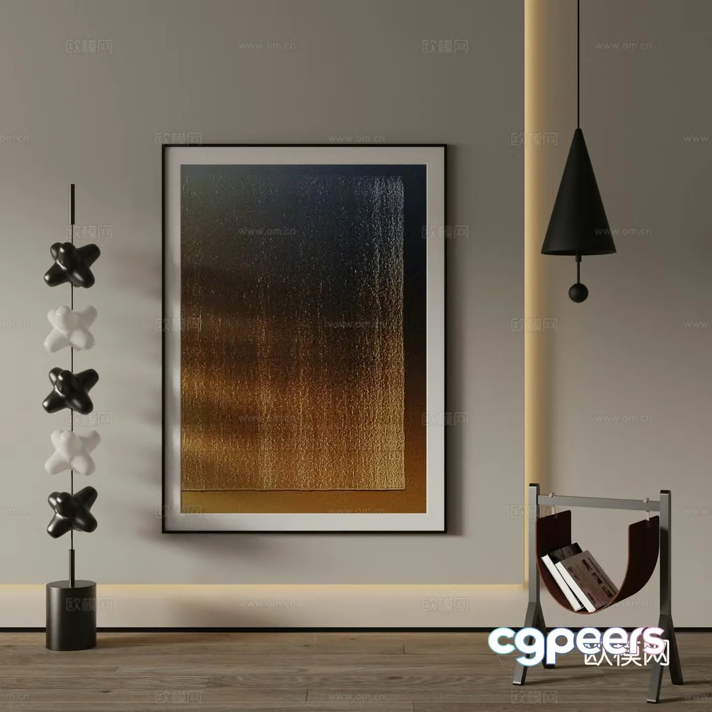 Modern decorative painting Abstract hanging painting 3d model