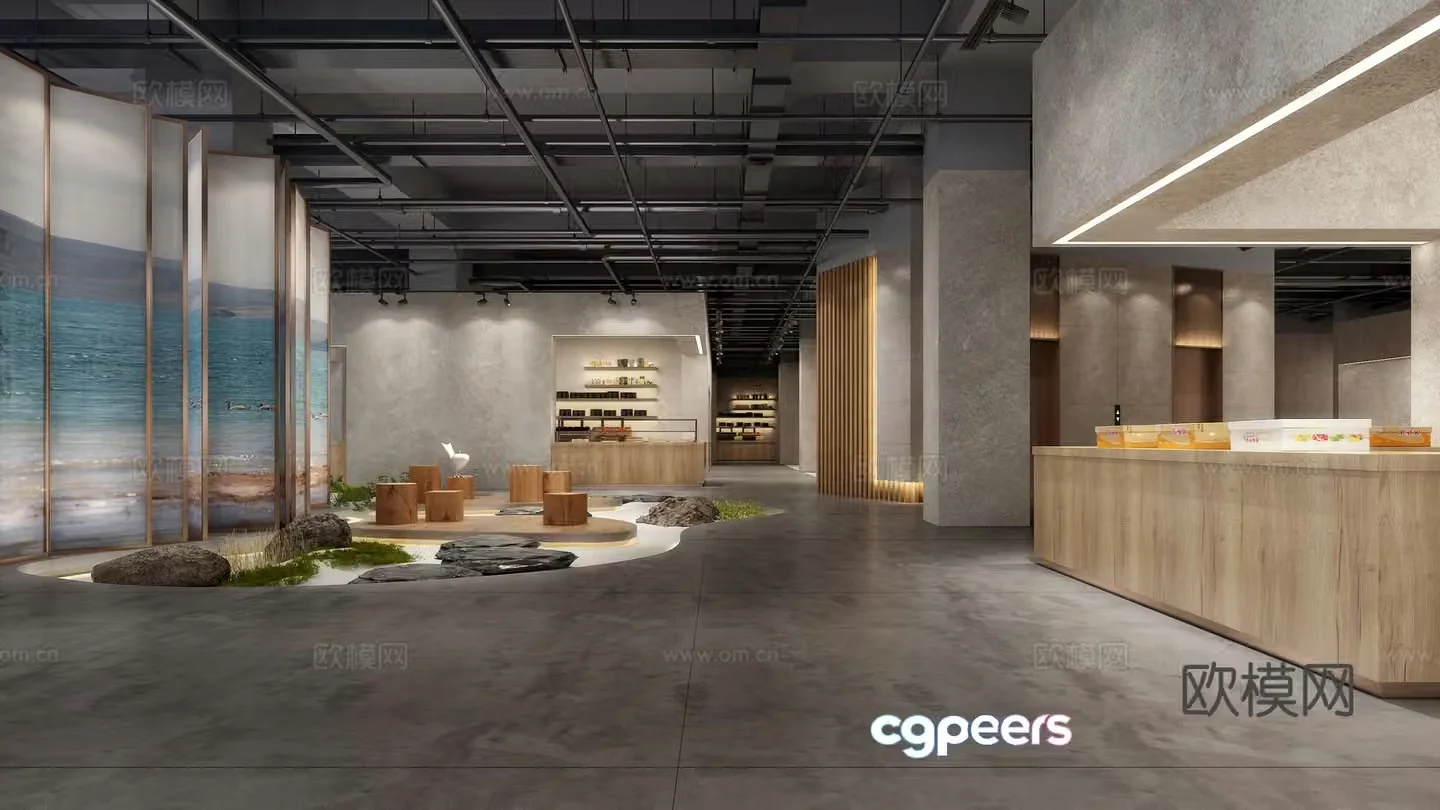 New Chinese style commercial hall 3D model