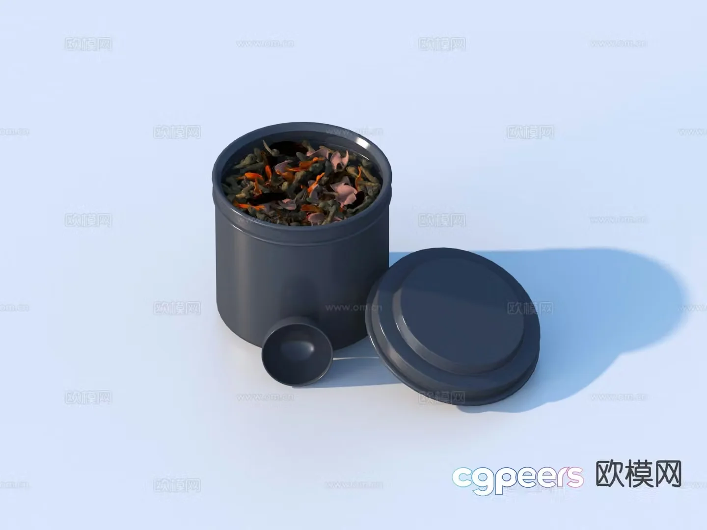 tea can tea tea set 3d model