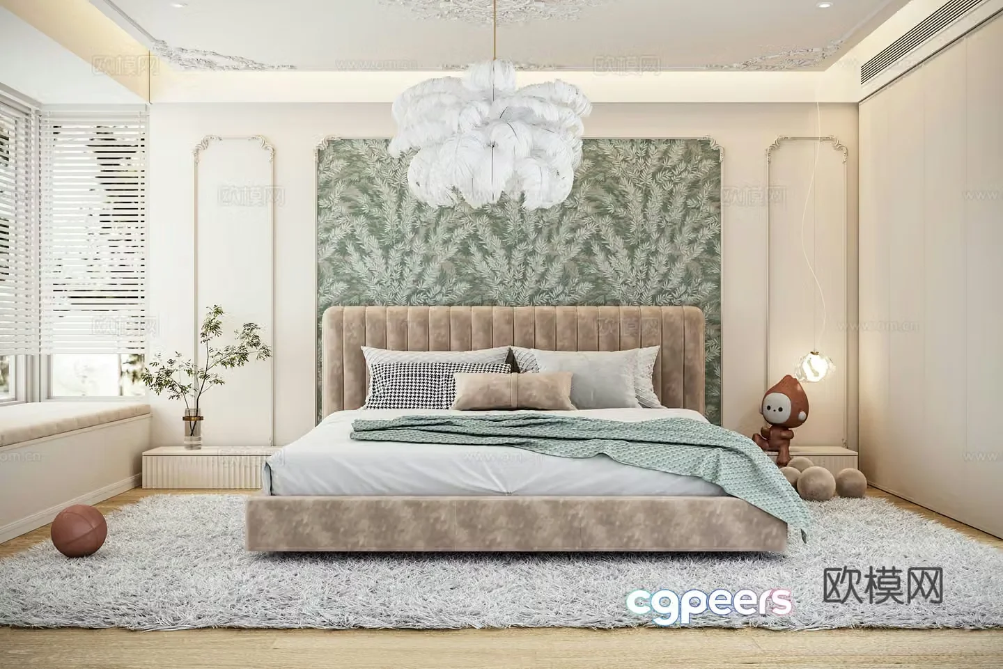 Modern French bedroom 3d model