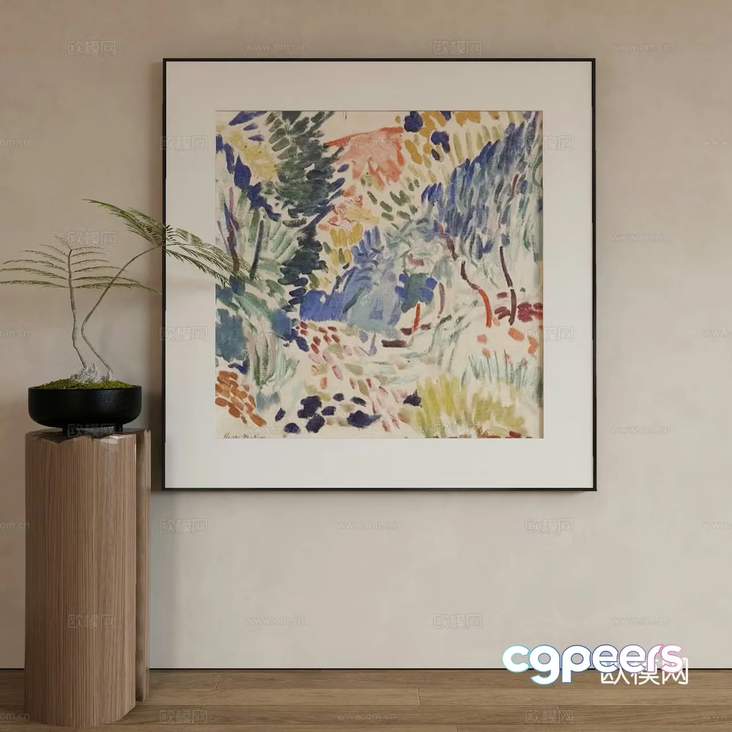 Modern Wasabi Hanging Painting Oil Painting 3D Model