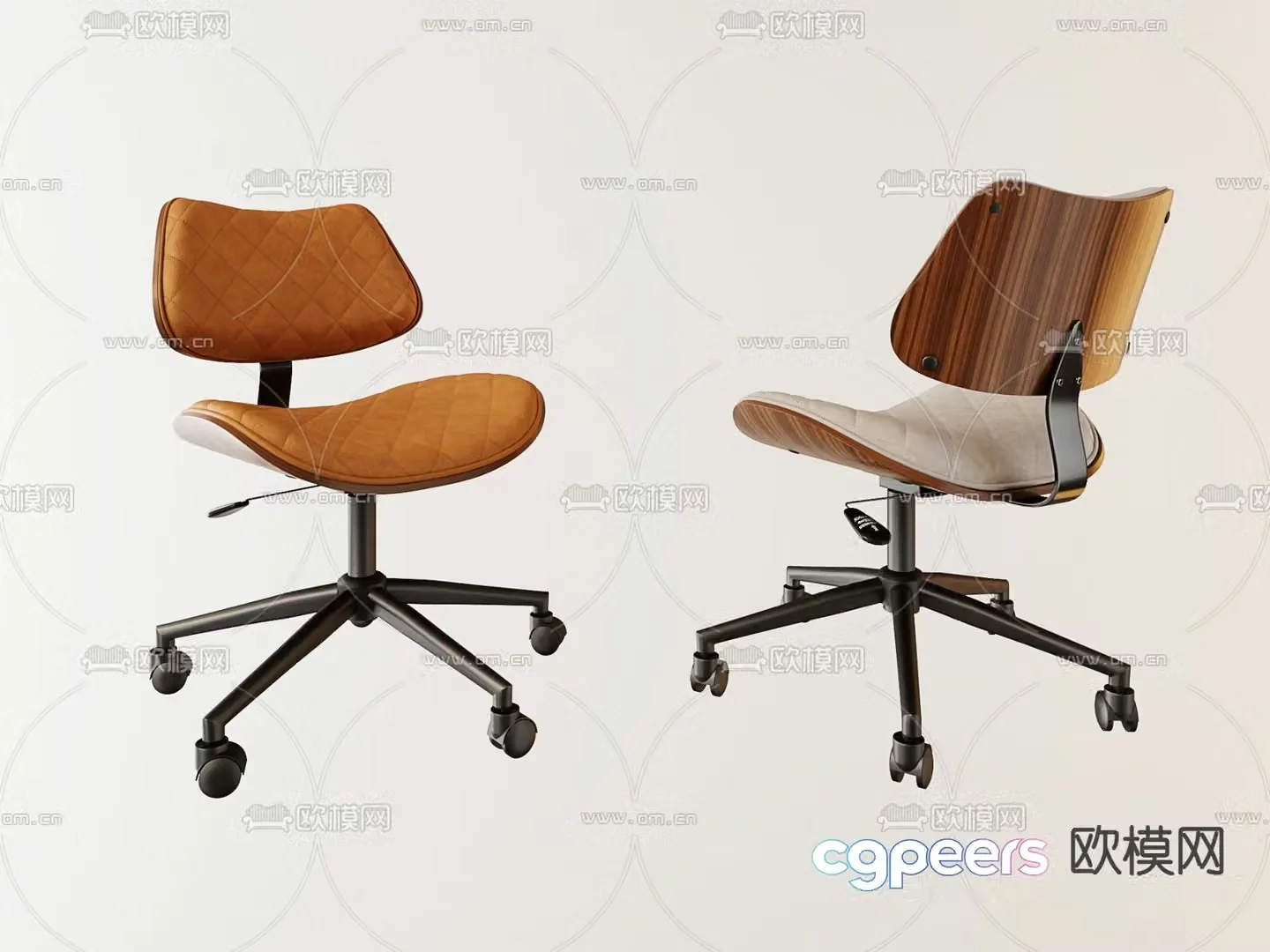 Swivel chair office chair leisure chair 3d model