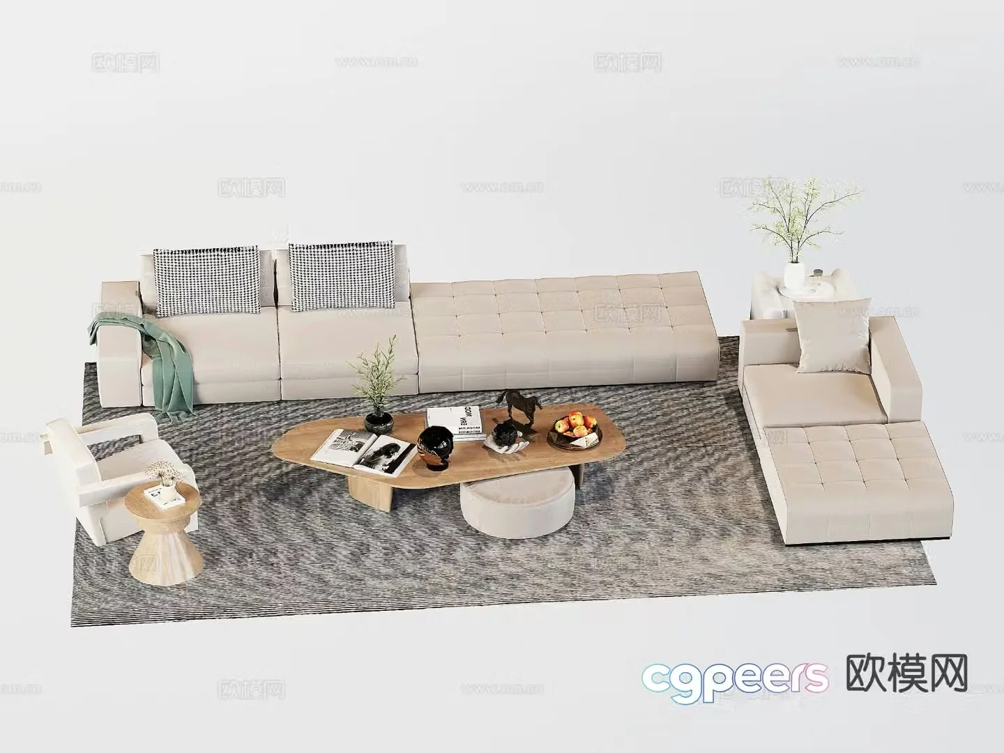 Modern sectional sofa 3d model