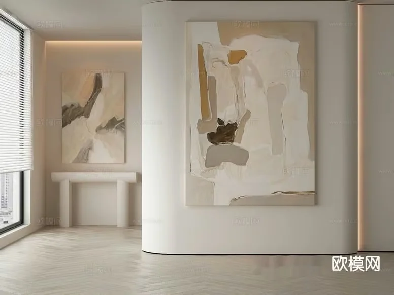 Modern Abstract Art Gallery 3D Model – 5719 – VRAY Render