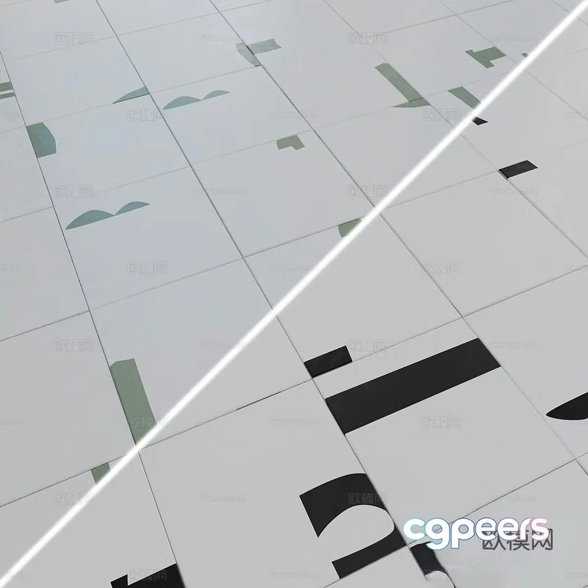 Ceramic tiles Flower tiles Antique tiles 3D model