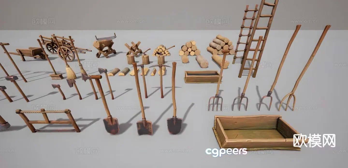Chinese farm tools sketch 3D model
