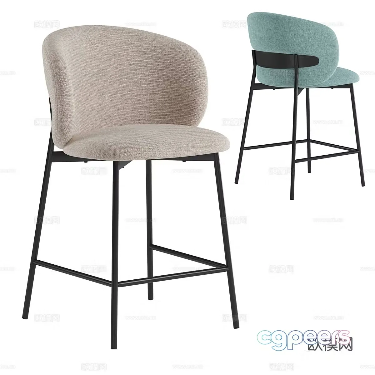 Modern Italian minimalist bar chair 3d model