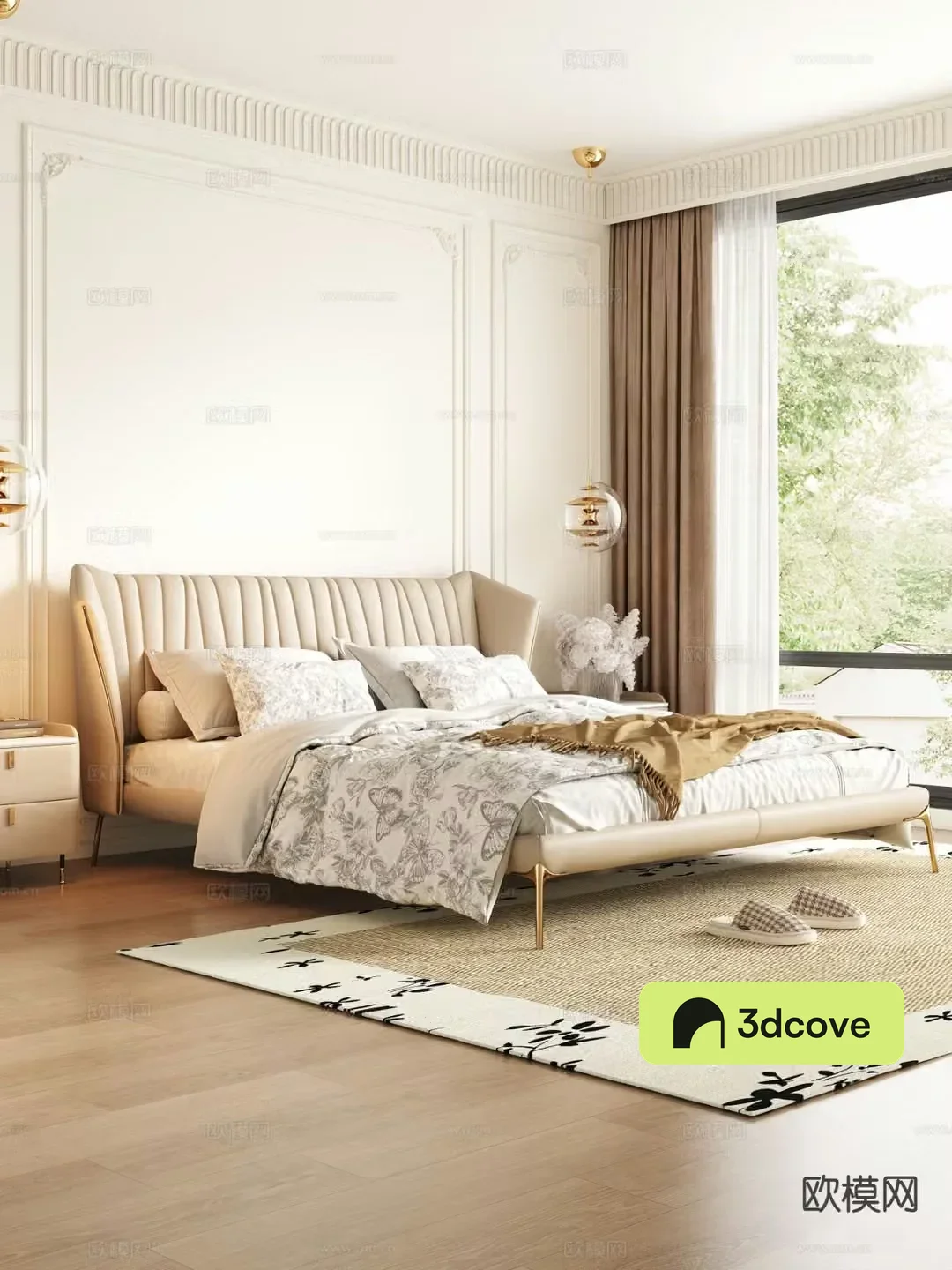 French double bed