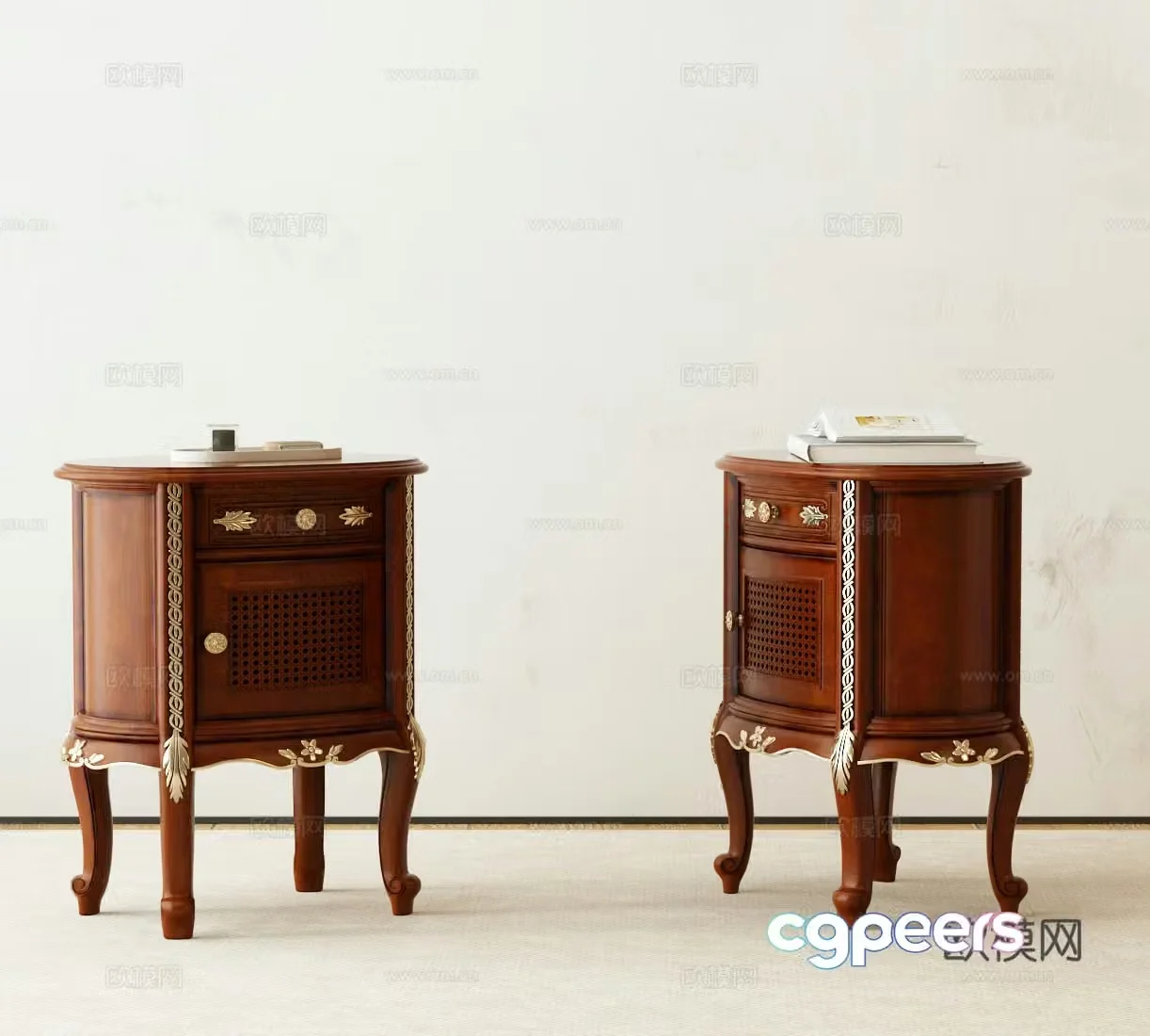 American bedside table 3D model