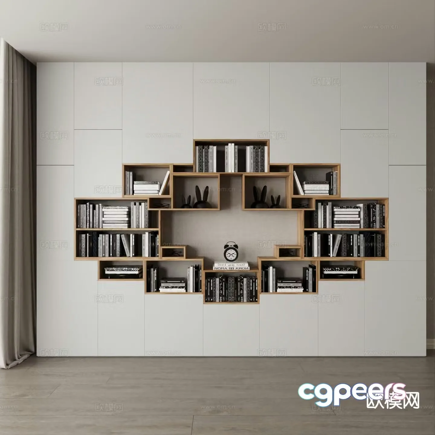 Modern bookcase display cabinet 3d model