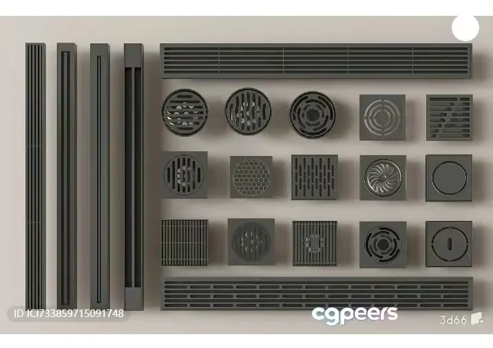 Gray Ventilation Systems 3D Model – 18092 – VRAY Render