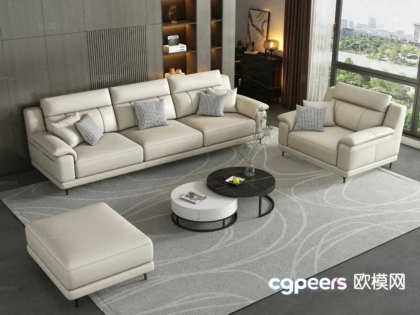 Modern sectional sofa 3d model
