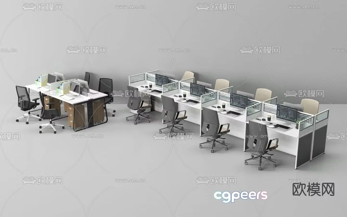 Office desk and chair 3d model