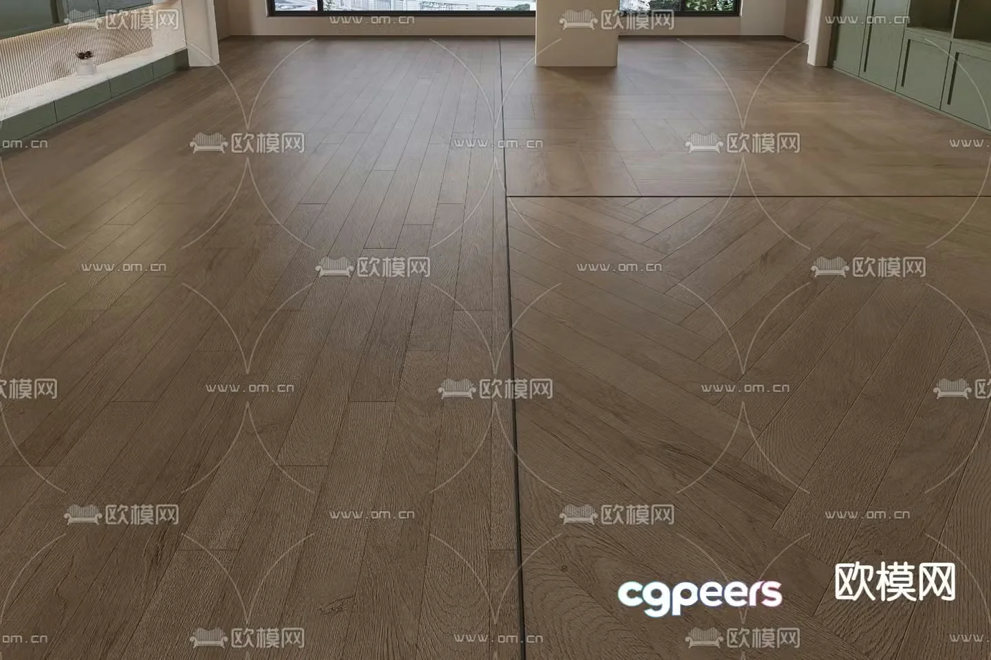 Log floor walnut floor 3d model