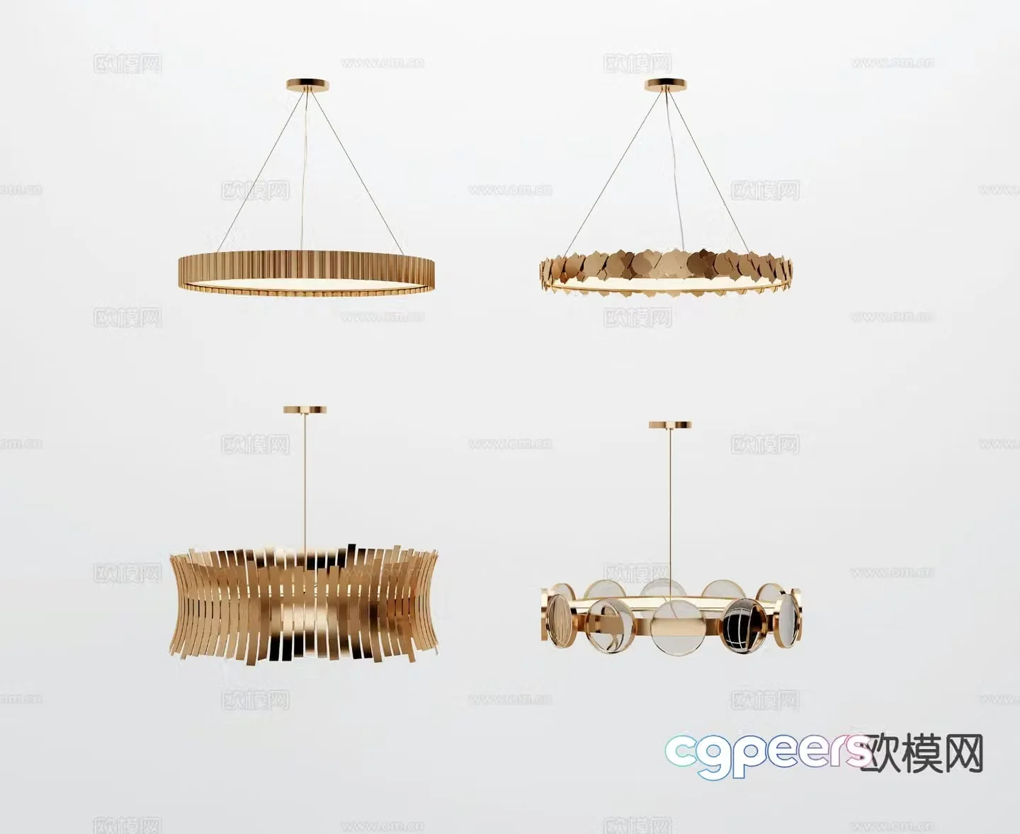 Modern chandelier metal chandelier 3d model