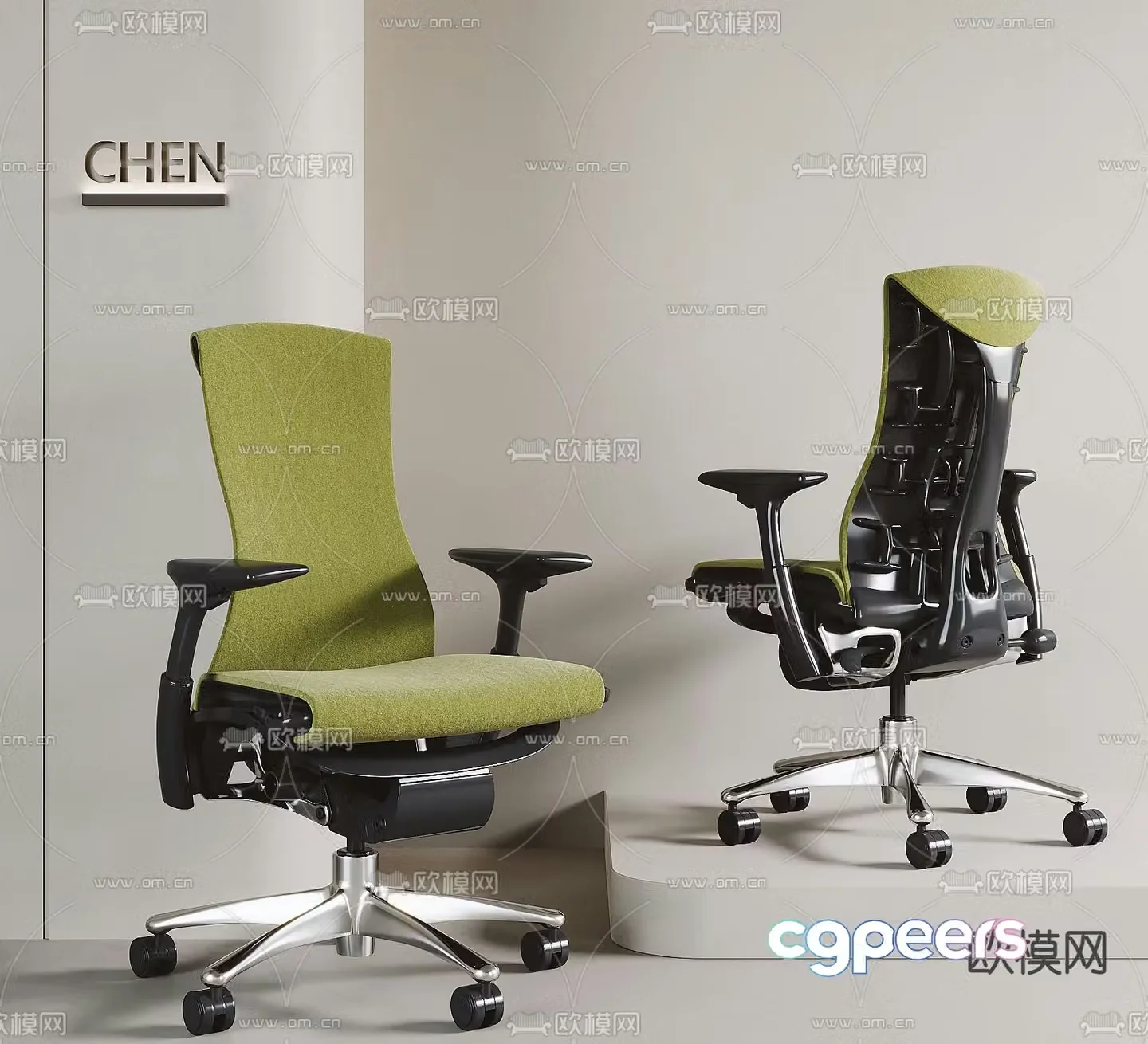 Office chair gaming chair staff chair 3d model