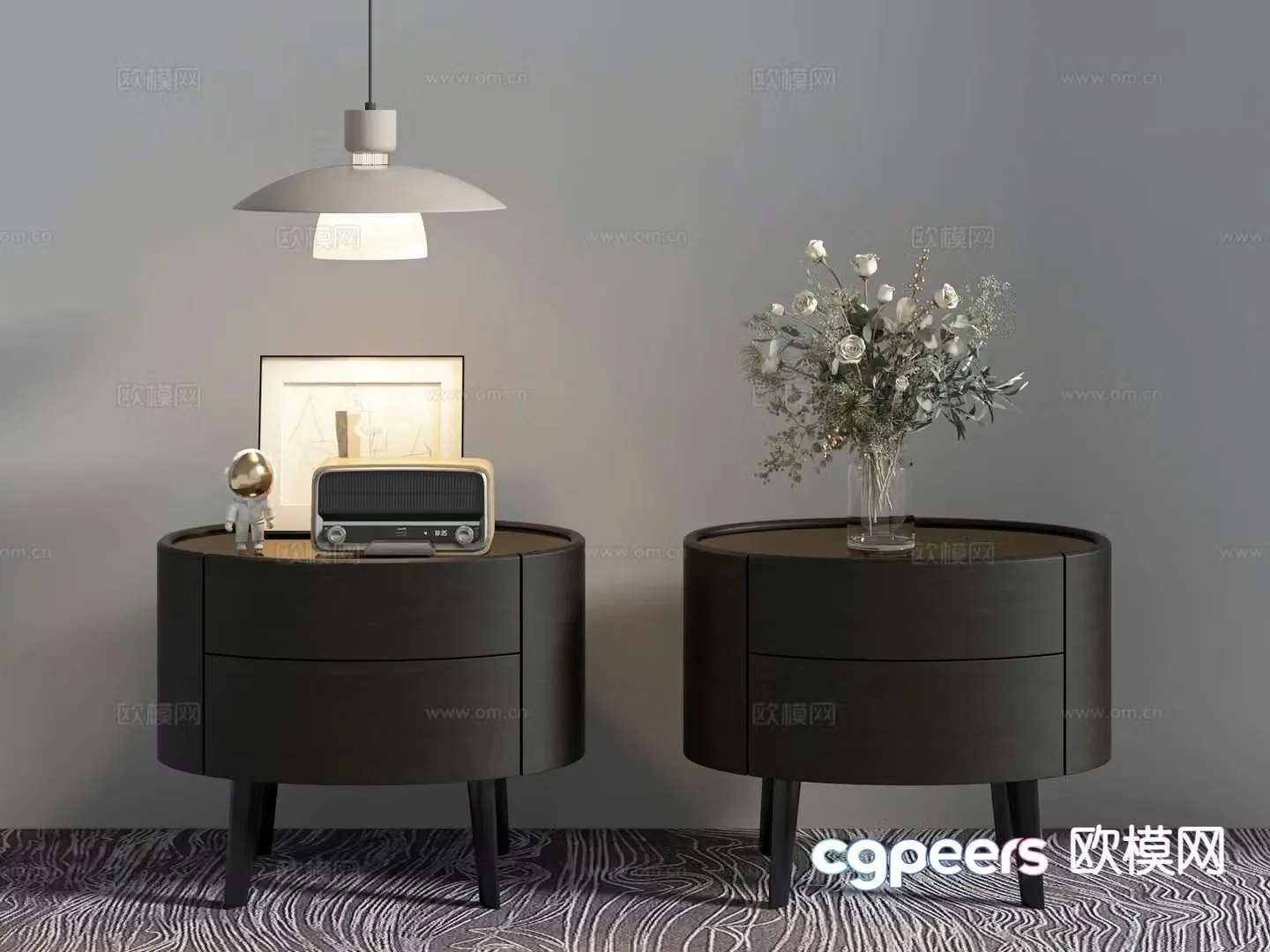 Italian bedside table 3d model