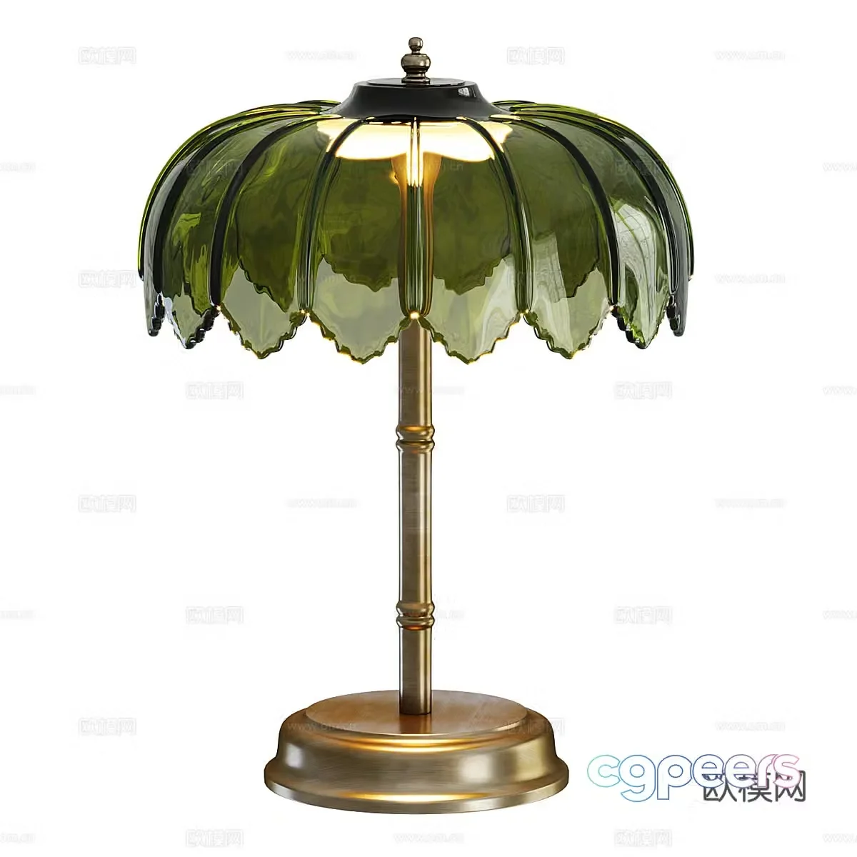 American retro glass table lamp 3d model