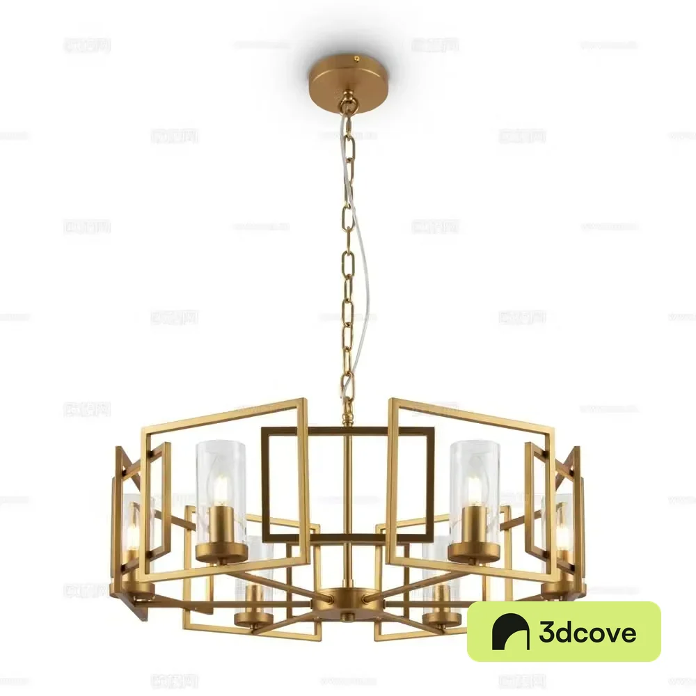 Modern light luxury metal multi-head chandelier