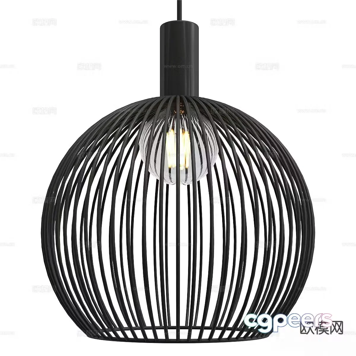 Industrial style birdcage chandelier 3d model