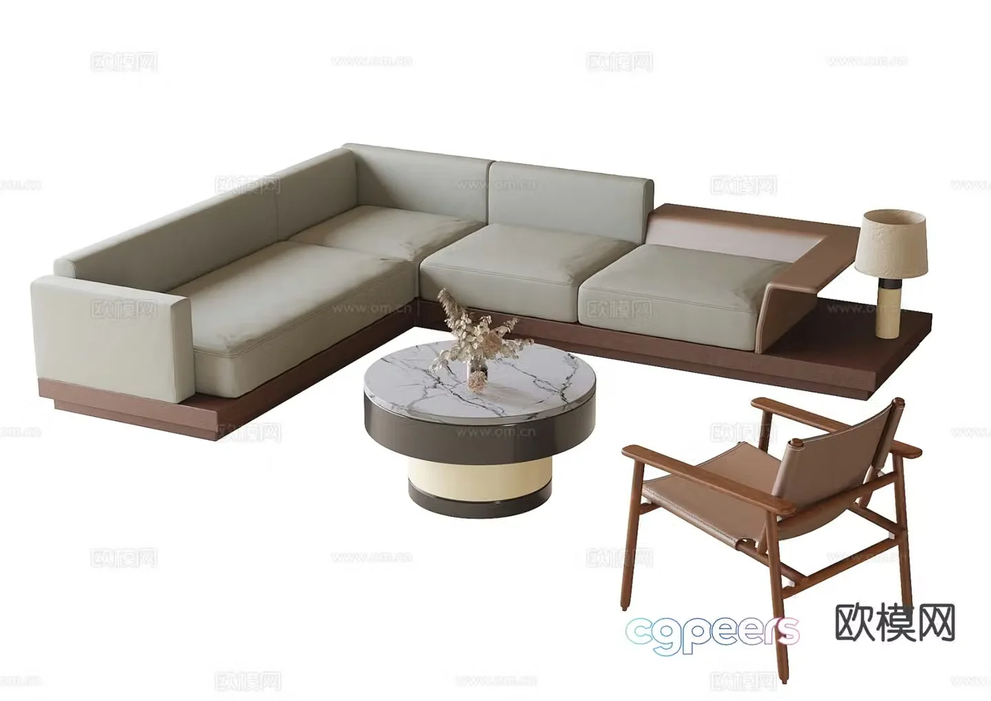 Modern sectional sofa 3d model