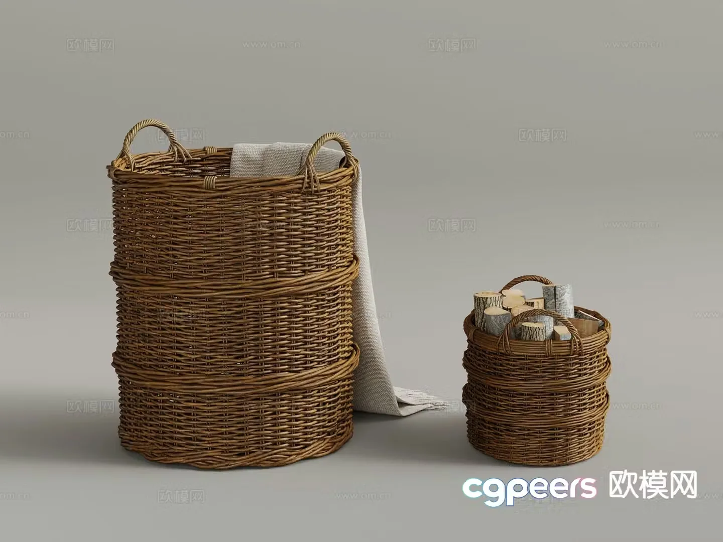 Modern woven basket storage basket storage box 3d model