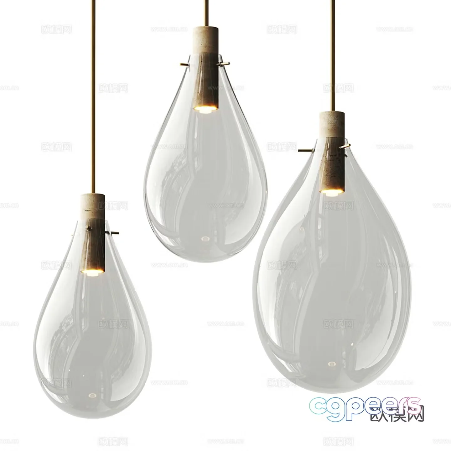 CB2 Calandra glass chandelier art chandelier 3d model