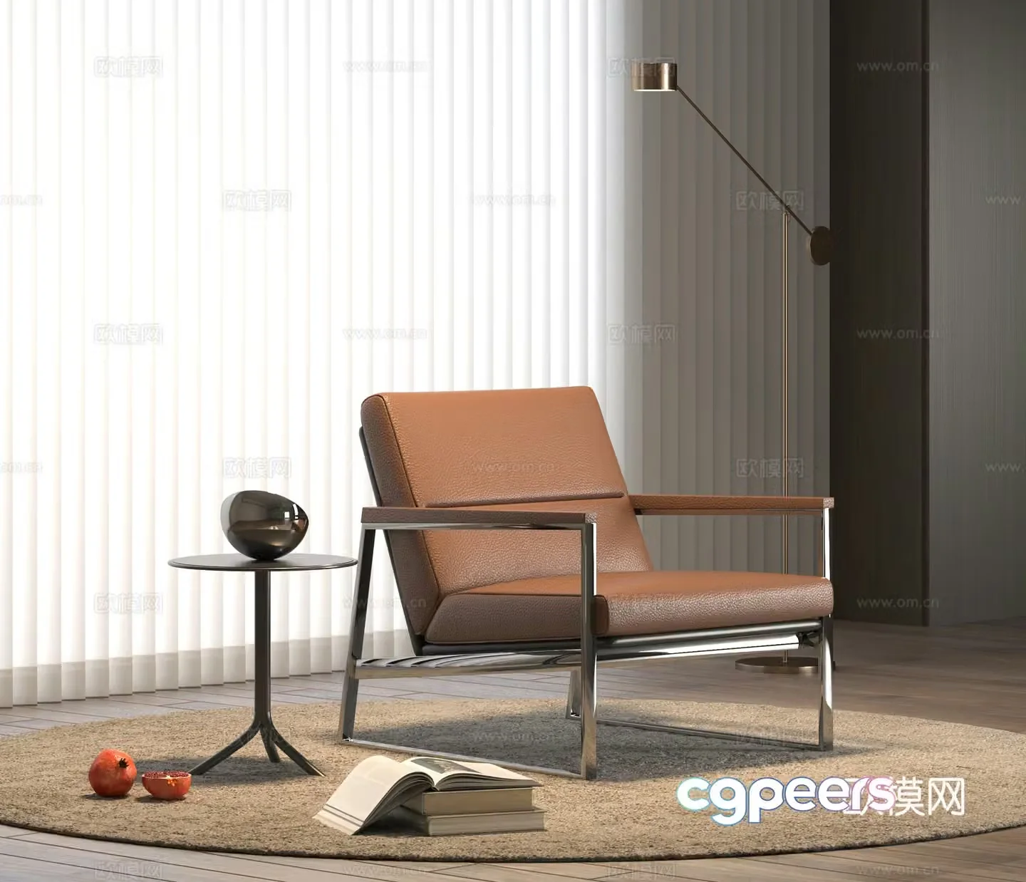 Modern sofa chair leisure chair 3d model
