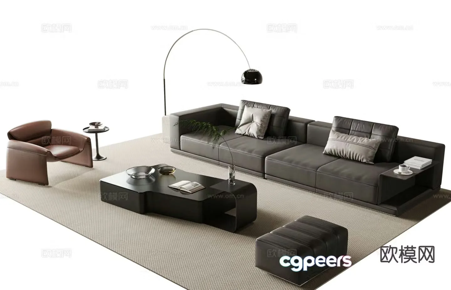 Minott Italian sectional sofa 3d model