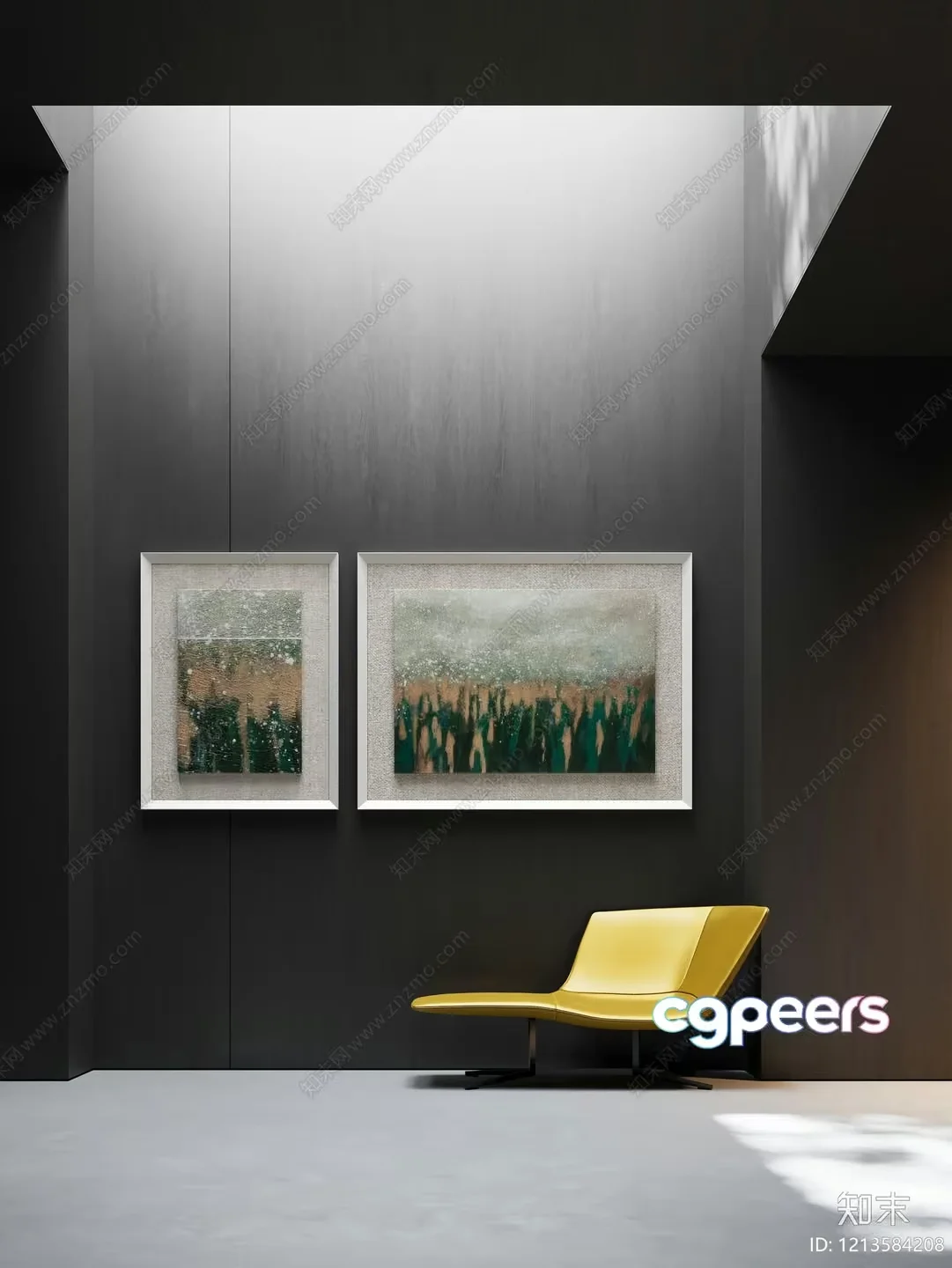 Modern Art Decor 3D Model – 9891 – VRAY Render