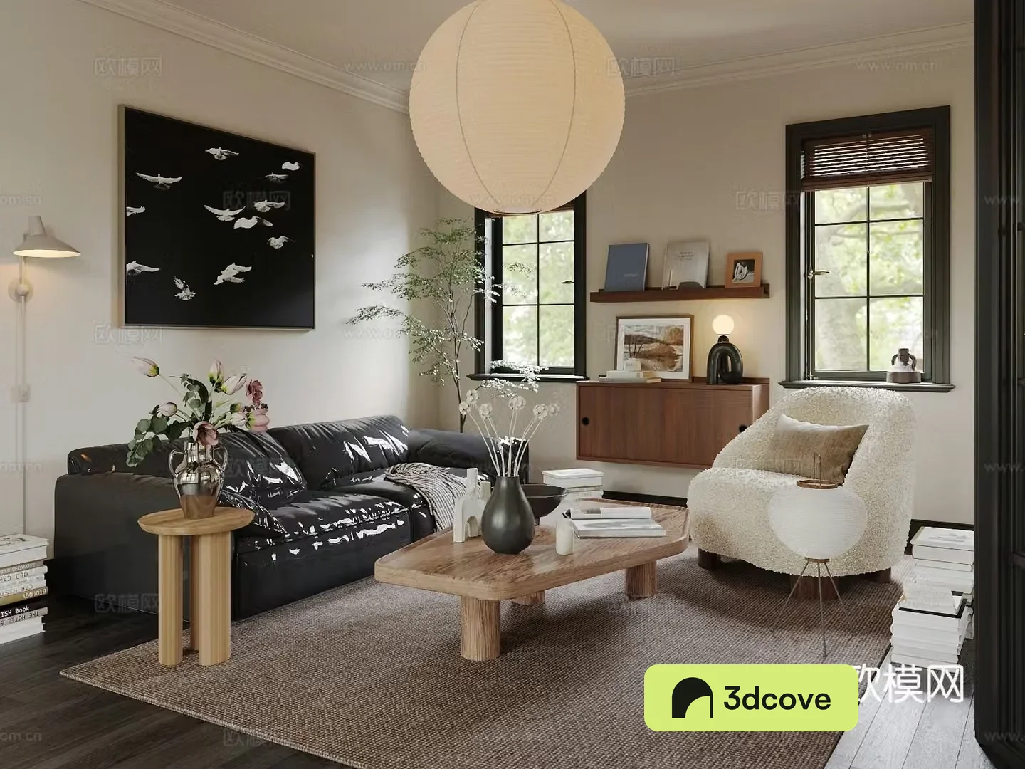 Middle-aged living room 3d model