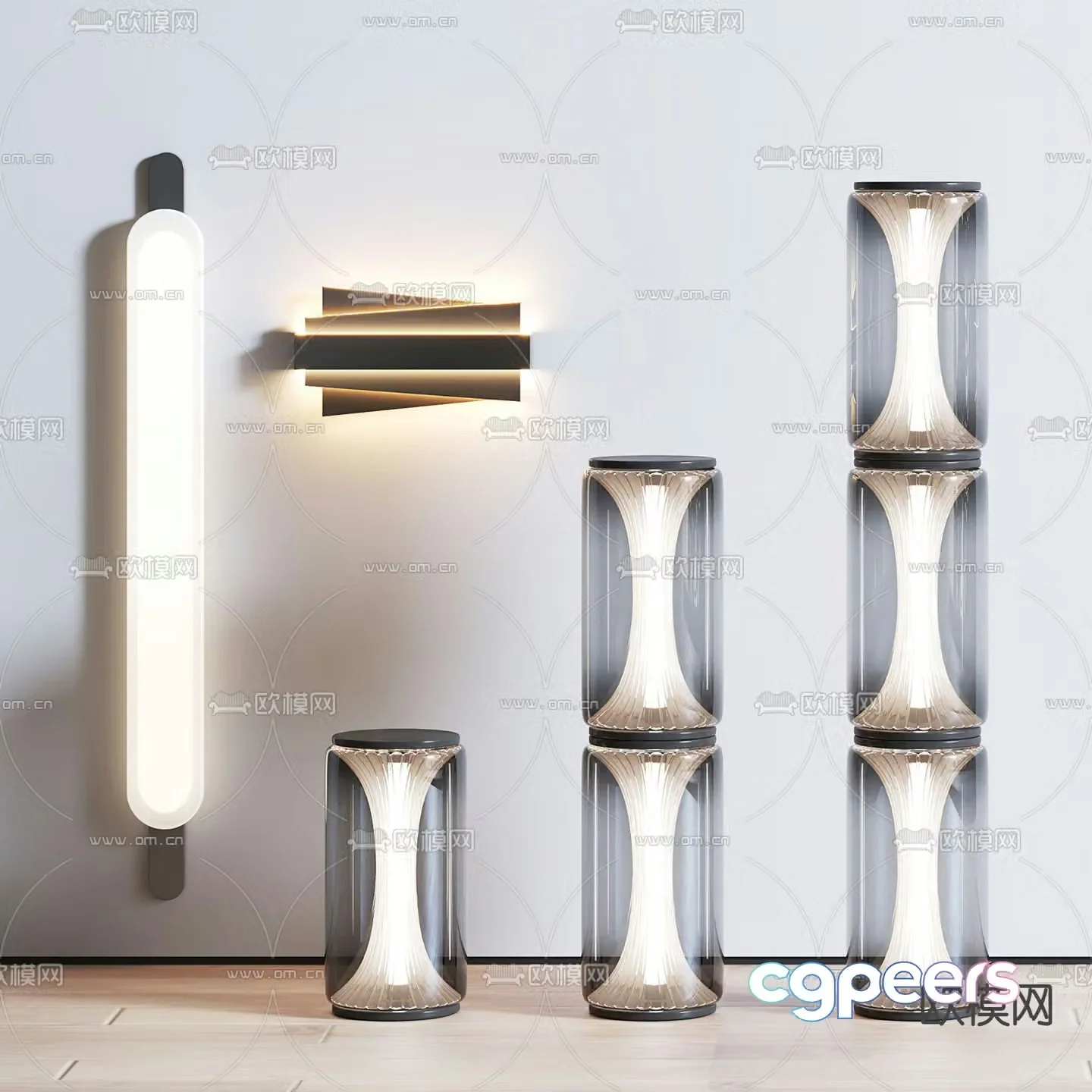 Glass floor lamp 3d model