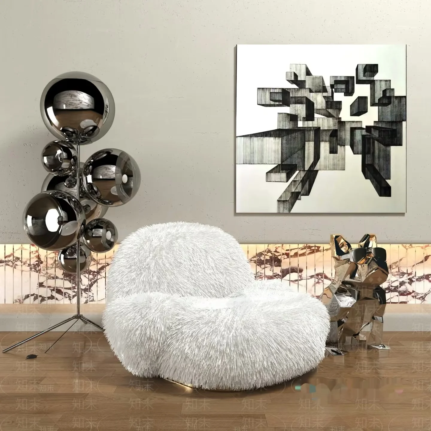 Modern Living Room 3D Model – 6316 – VRAY Render
