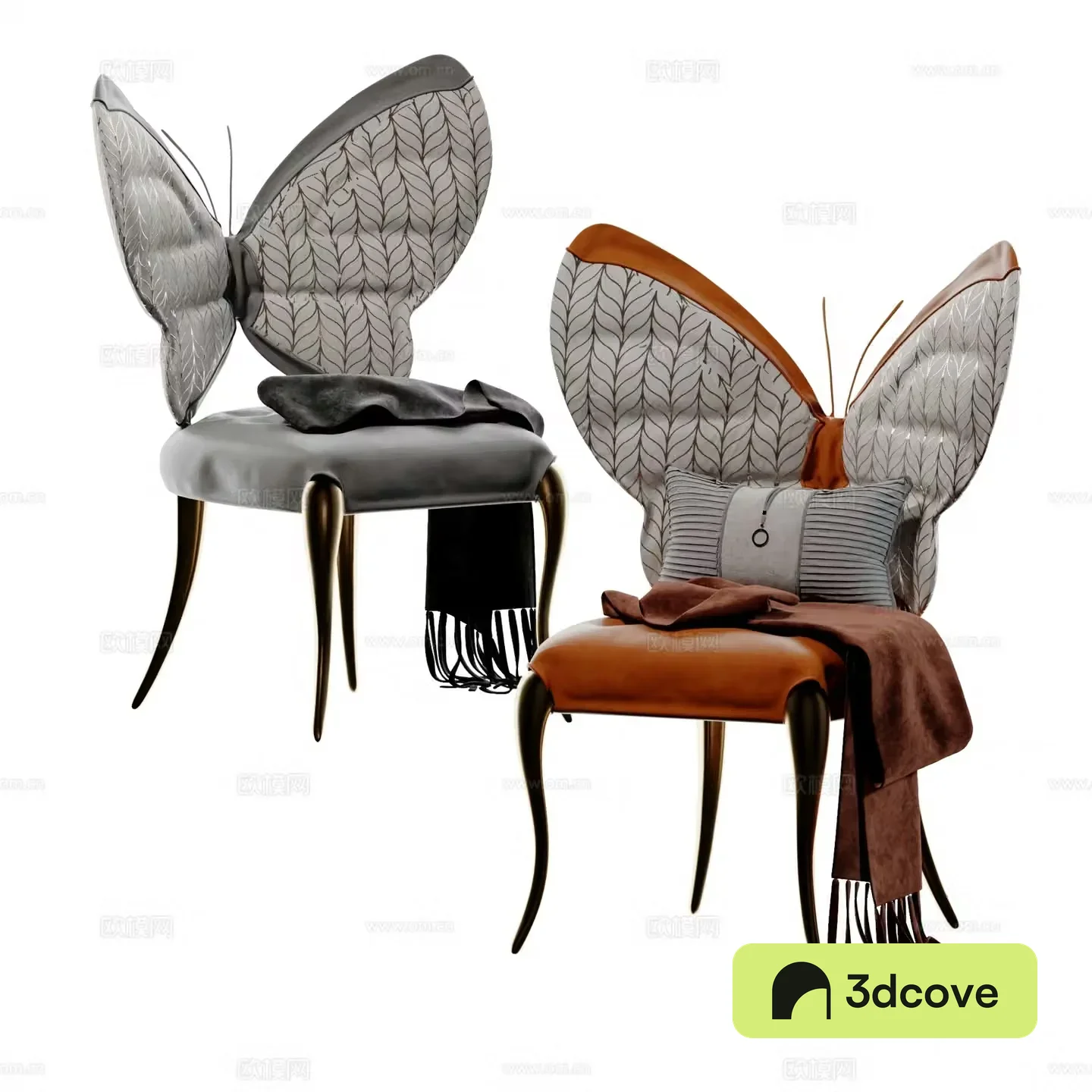 Modern light luxury butterfly dining chair casual chair