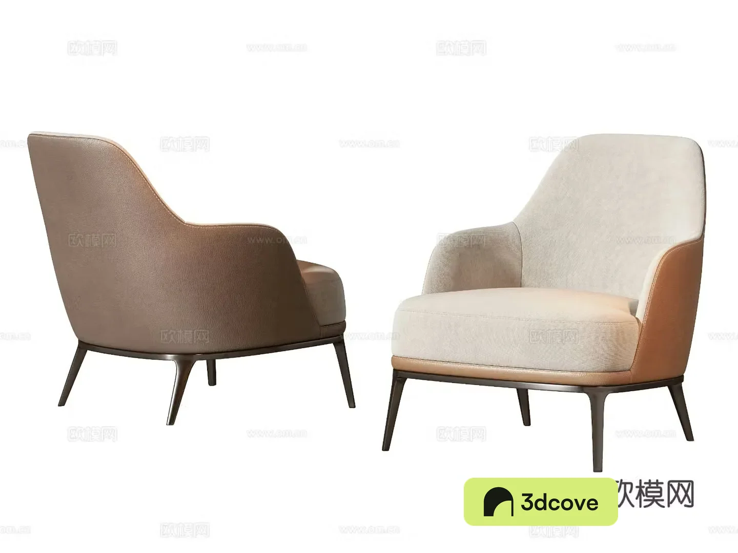 Simple European leisure chair sofa chair 3d model
