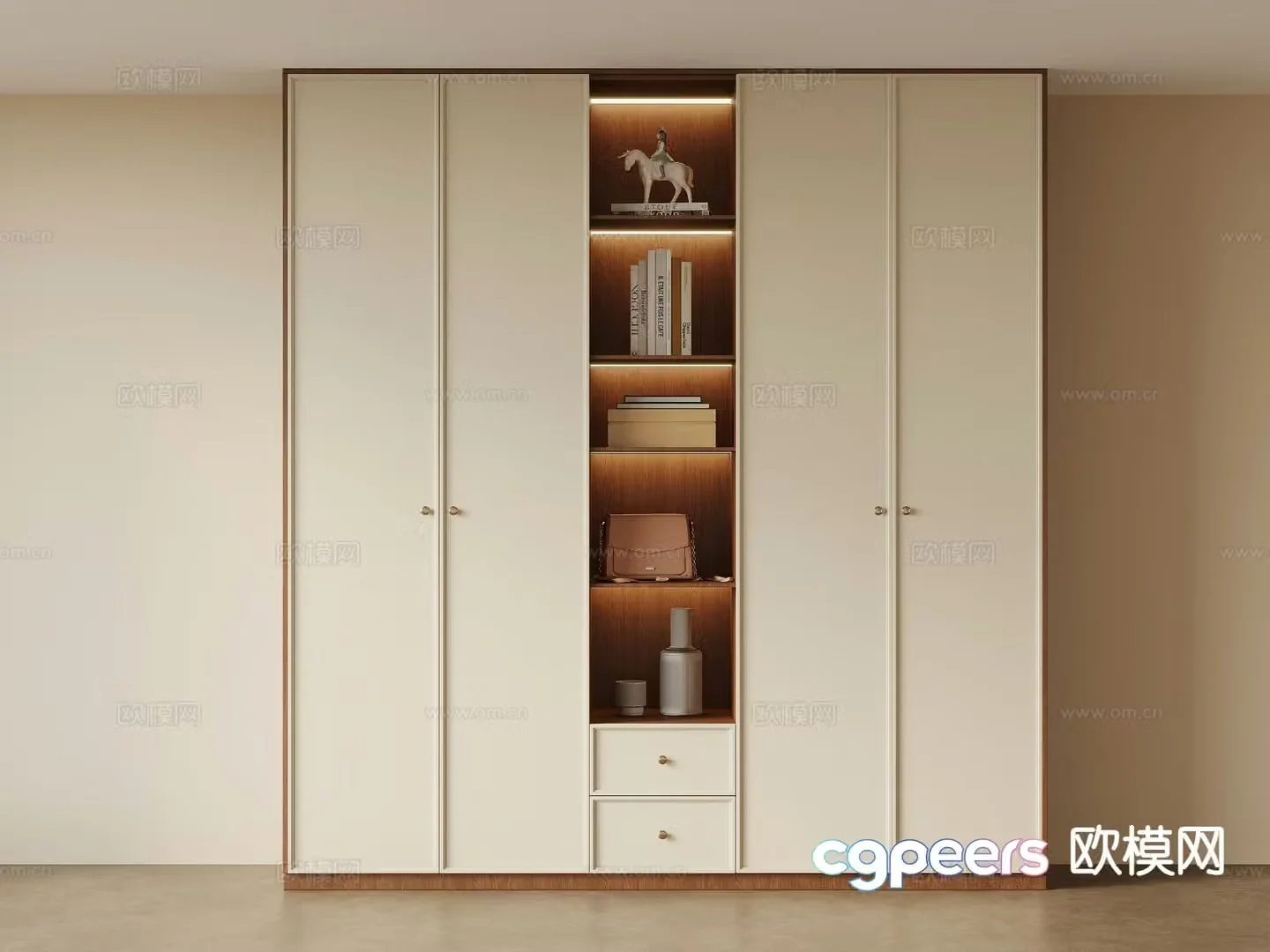 Middle-aged wind wardrobe 3d model